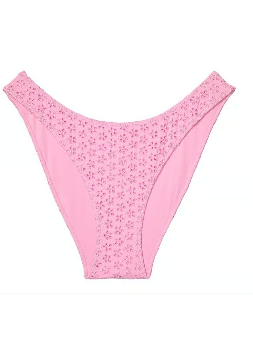 Frankies Bikinis Pink Eyelet High Cut Bikini Bottom Size XXL